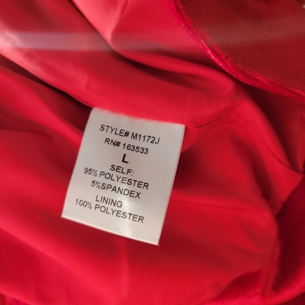 MNI Red Velvet Boyfriend Blazer Jacket - Size Large - Picture 11 of 11